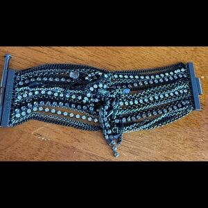 Juicy couture, vintage chain, thick gun metal bracelet